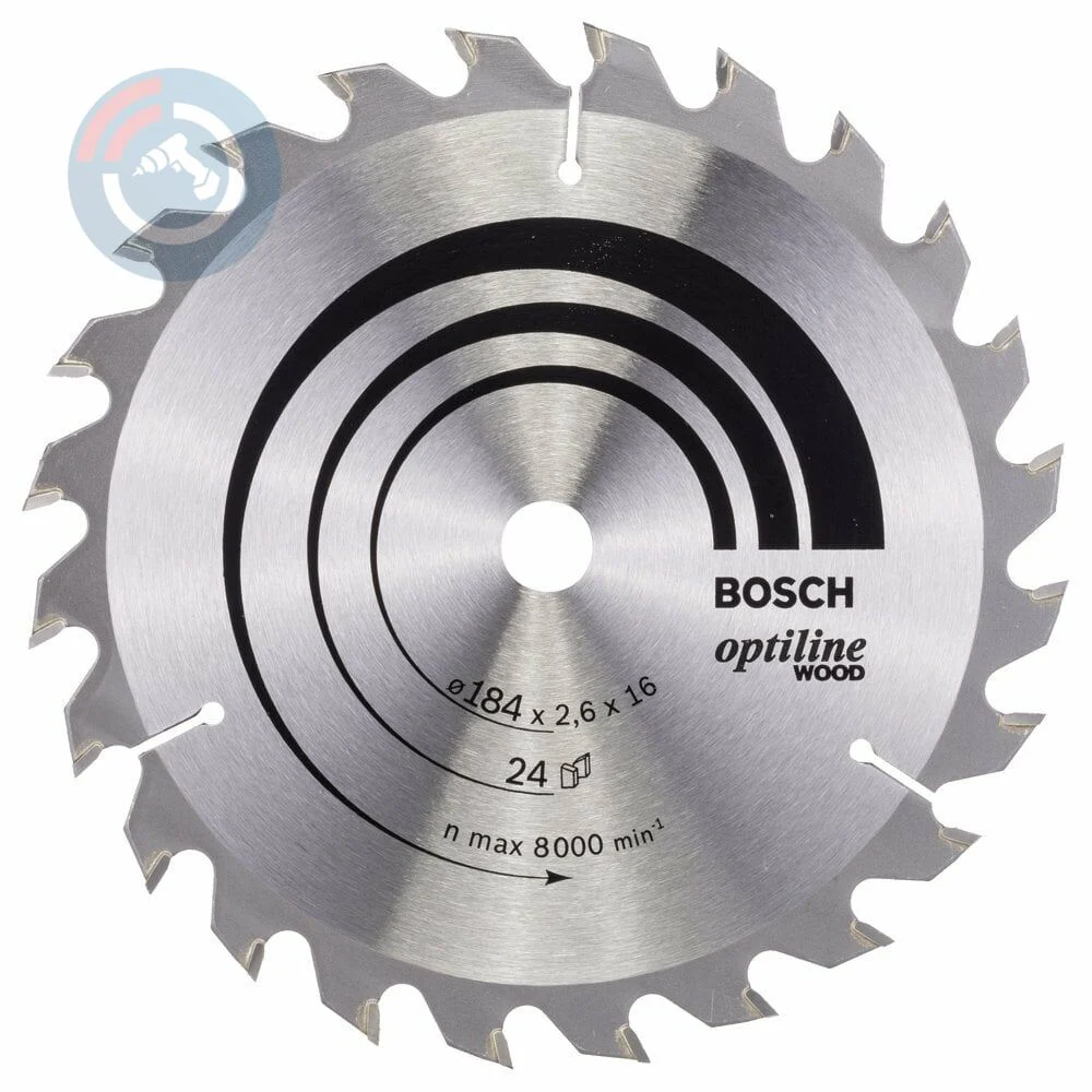 Bosch - Optiline Serisi Ahşap için Daire Testere Bıçağı 184*16 mm 24 Diş